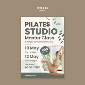 普拉提活动折扣促销A5模板